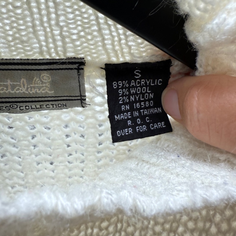 Vintage 1980s Catalina Raffles Collection Abstract Knit Sweater Size S - Picture 6 of 11